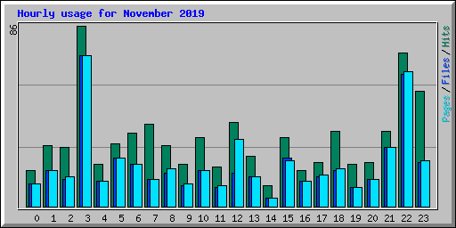 Hourly usage for November 2019